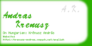andras krenusz business card