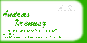 andras krenusz business card